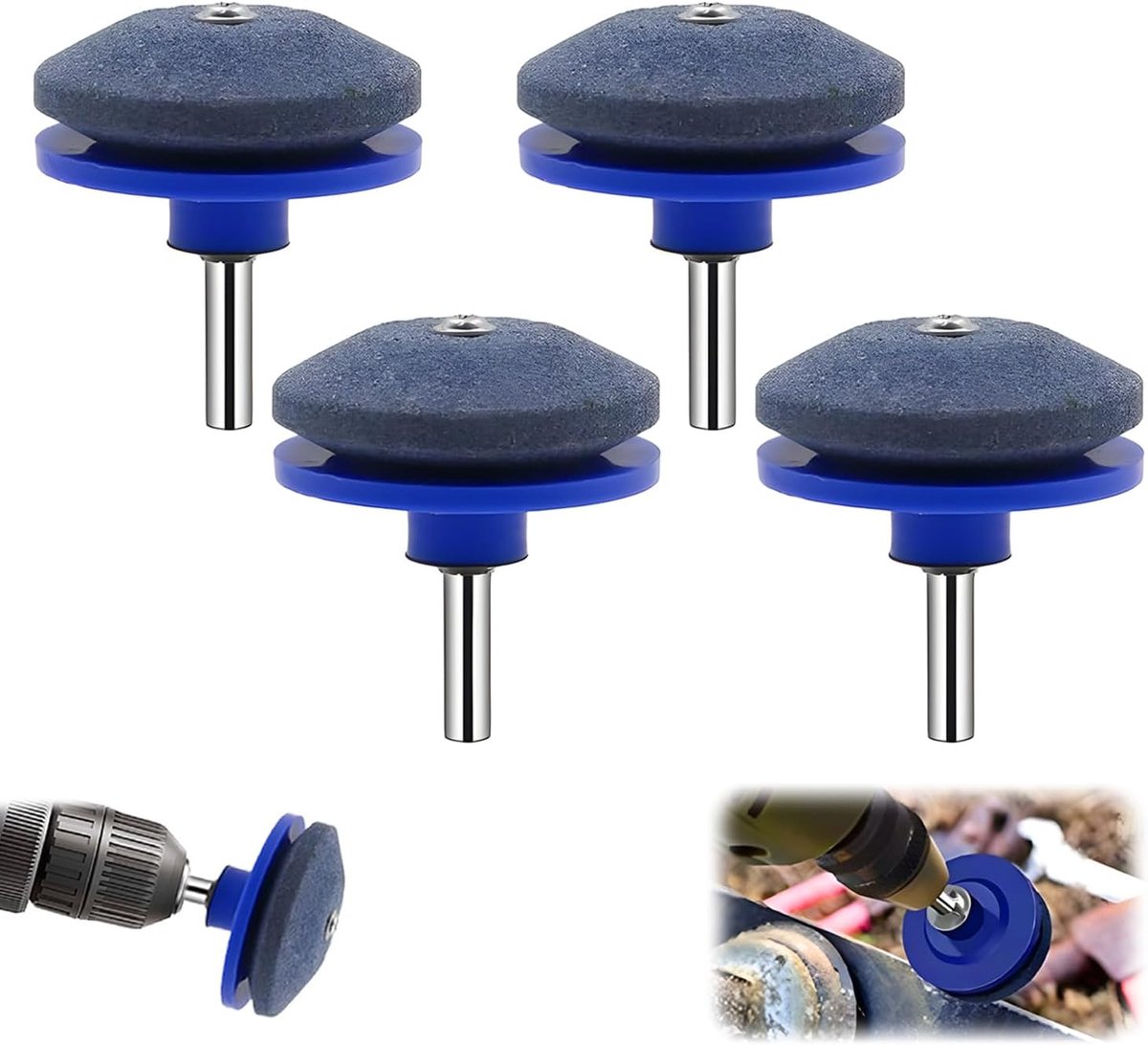 Slijper voor grasmaaierbladen - Voor het slijpen van botte grasmaaierbladen (Blauw - 4-pack)