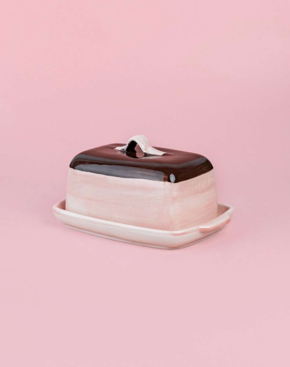 Botervloot - Chocolate - Bruin Roze - Kookliefhebber - Handmade - Keramisch - Raspen - Schaven - Vegan - Vintage