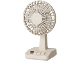 Bureauventilator - Tafelventilator - USB Oplaadbaar - 2000 mAh - 5 Standen - Borstelloze Motor - Wit