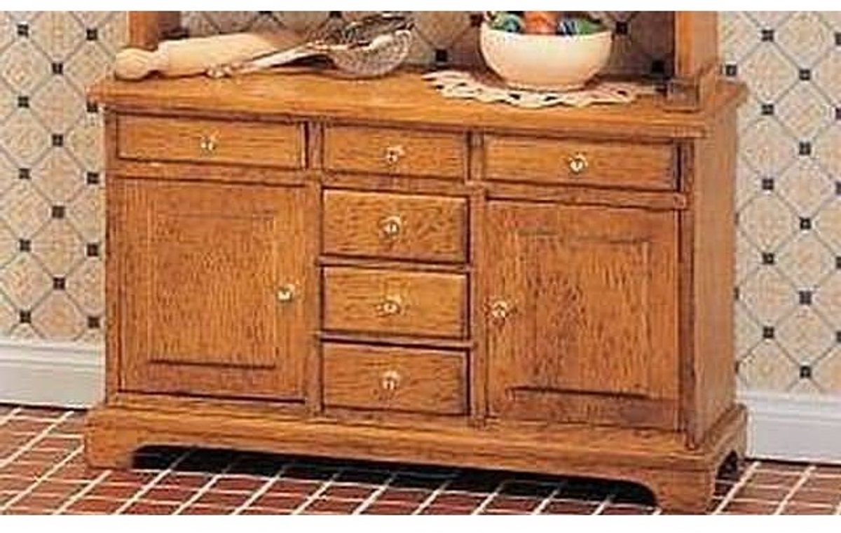 Mini Mundus 40073 Keuken Dressoir Bouwpakket – Houten Miniatuur Kast 1:12 – DIY Poppenhuis Meubel – Zelf Verven/Beitsen