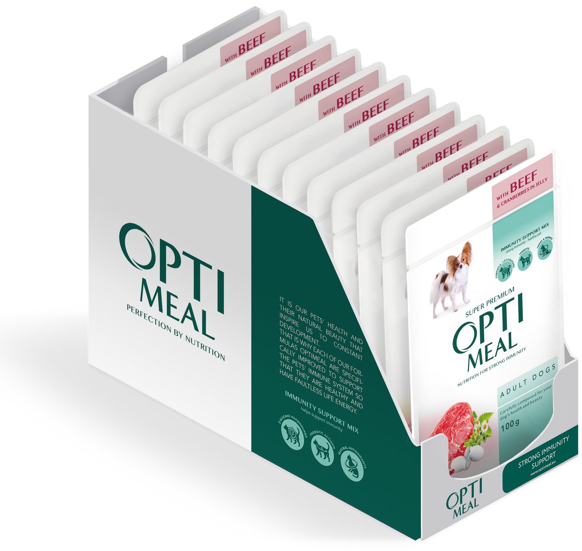 Optimeal volwassen honden natvoer met rundvlees en cranberry’s in gelei - 12x 85g