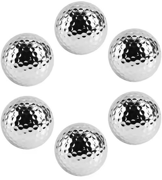Veliro Golfbal Zilver - Luxe Metallic Golfbal - Uniek Cadeau voor Golfer - Decoratief & Opvallend - Per Stuk — afbeelding 3