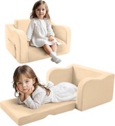 Liefjes & Co Teddy 2 in 1 Sofa - Kinderfauteuils - Kinderstoel - Kindersofa - Beige