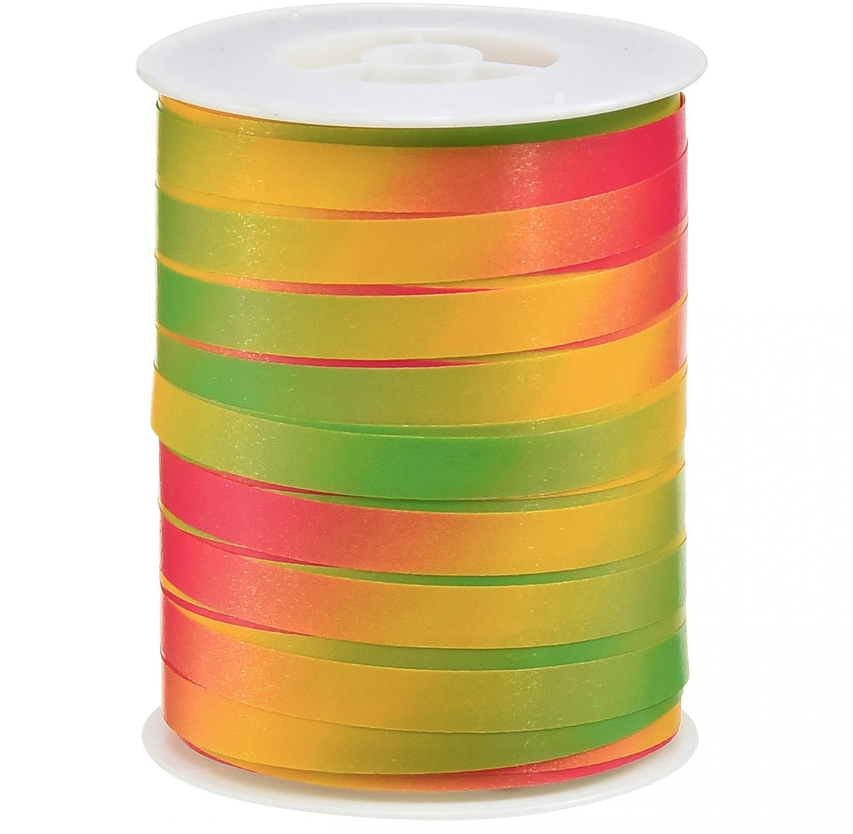 Krullint kleurrijk verloop cadeaulint groen, geel, roze 10 mm 250 m