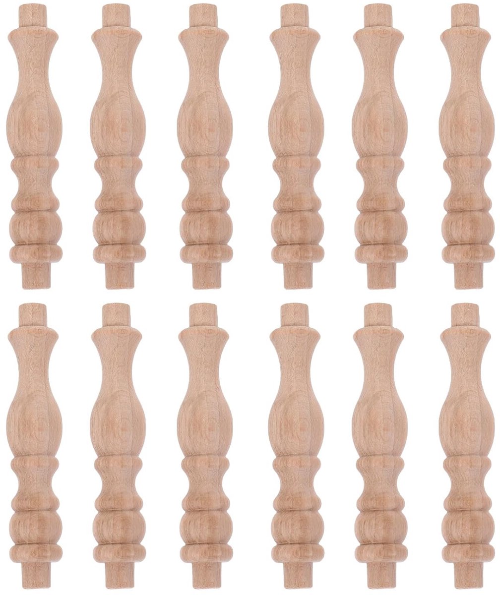 Houten Zuilen - Decoratieve Pilaren - Interieur Opknappen - Gedetailleerd Design - 8.8 cm Lengte - Beige