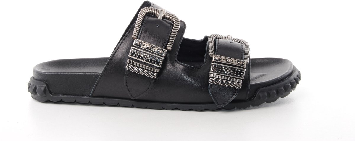 Ash Italia dames slipper Twister leder Zwart