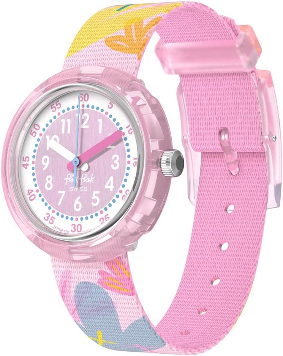 Kinderhorloge - Pols Horloge - Leren Klokkijken - Zachte Band - 24 cm Lengte - Pastel Roze