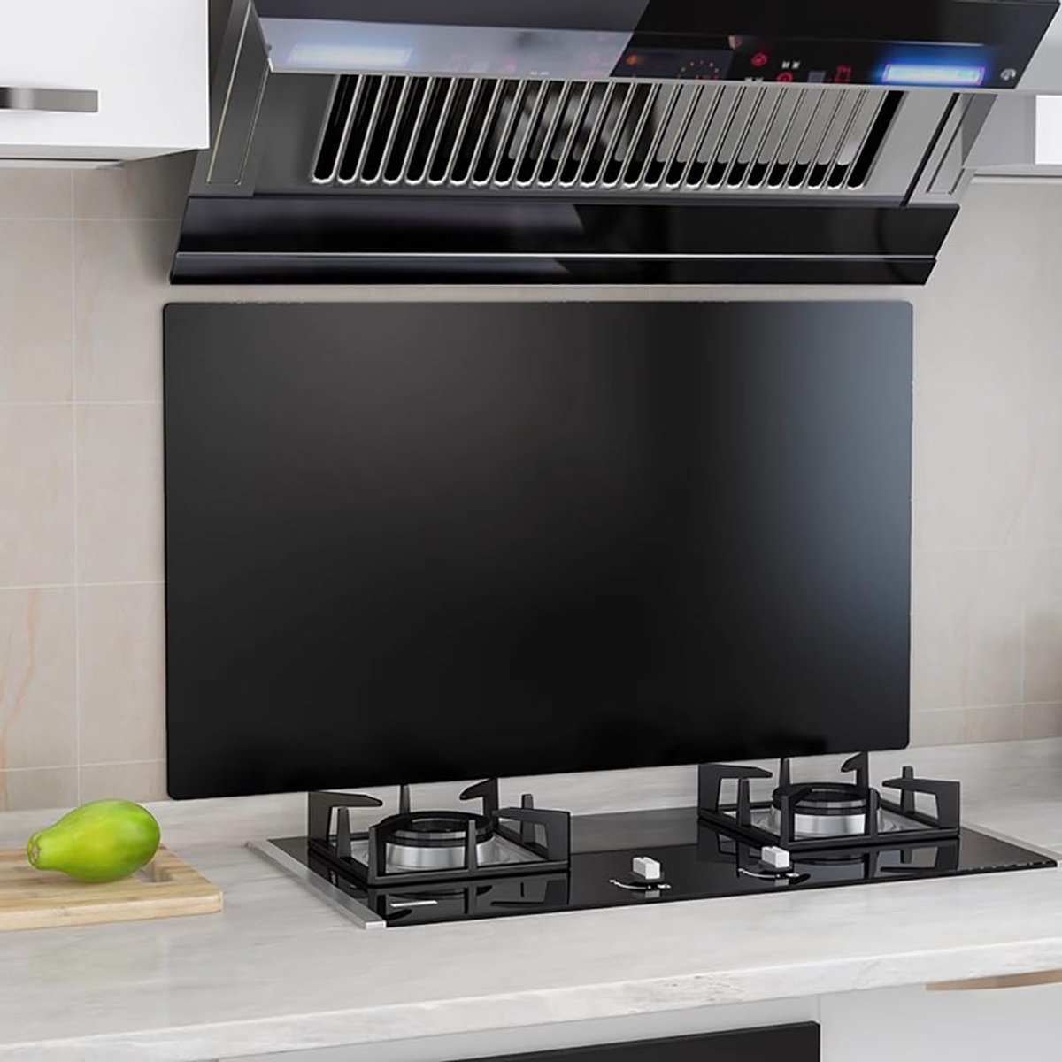 Keuken Spatscherm - Warmte Isolatie - Koken Beschermen - Roestvrij Staal - 60x90cm 1.5mm - Zwart