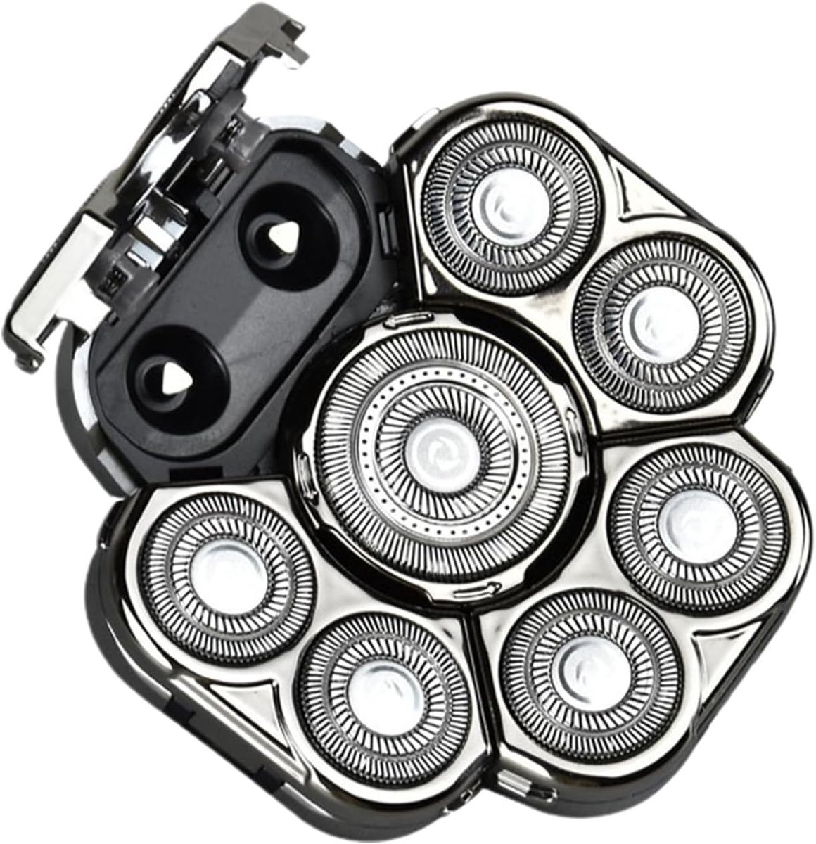Vervangende Scheerkoppen - Universele Koppen - Glad Scheren - Flexibele Hoofdschommel - 9cm Diameter - Zilver Zwart