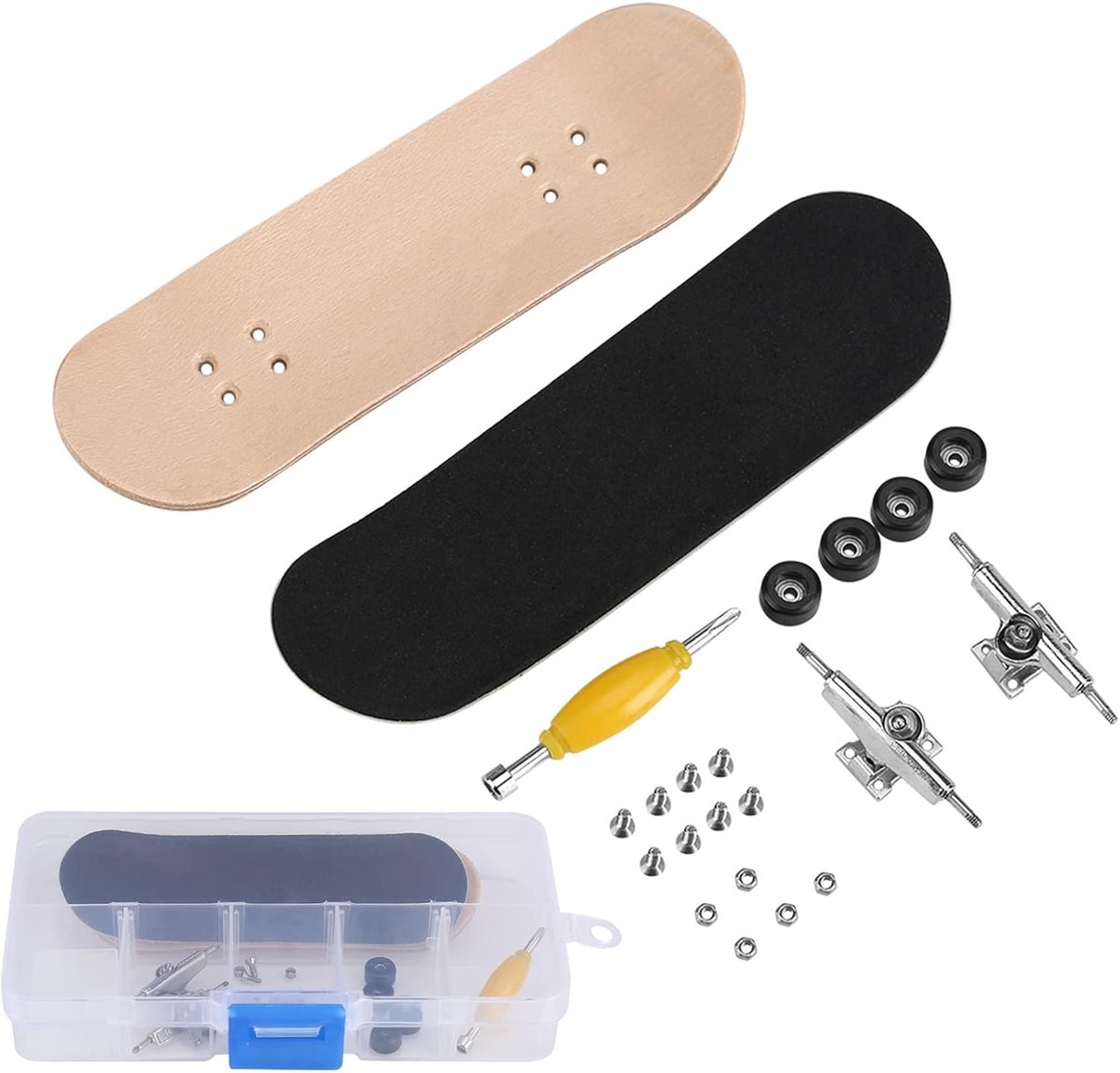 Vingerskateboards Compleet Mini Skateboards Stressverlichting Esdoornhout Dek 19 x 14 x 1 cm