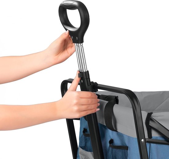 Bolderkar Handwagen - Transportkar Opvouwbaar - Spullen Vervoeren - 80kg Draagkracht - 102x50x72cm - Blauw Grijs van Bolderkar — afbeelding 2