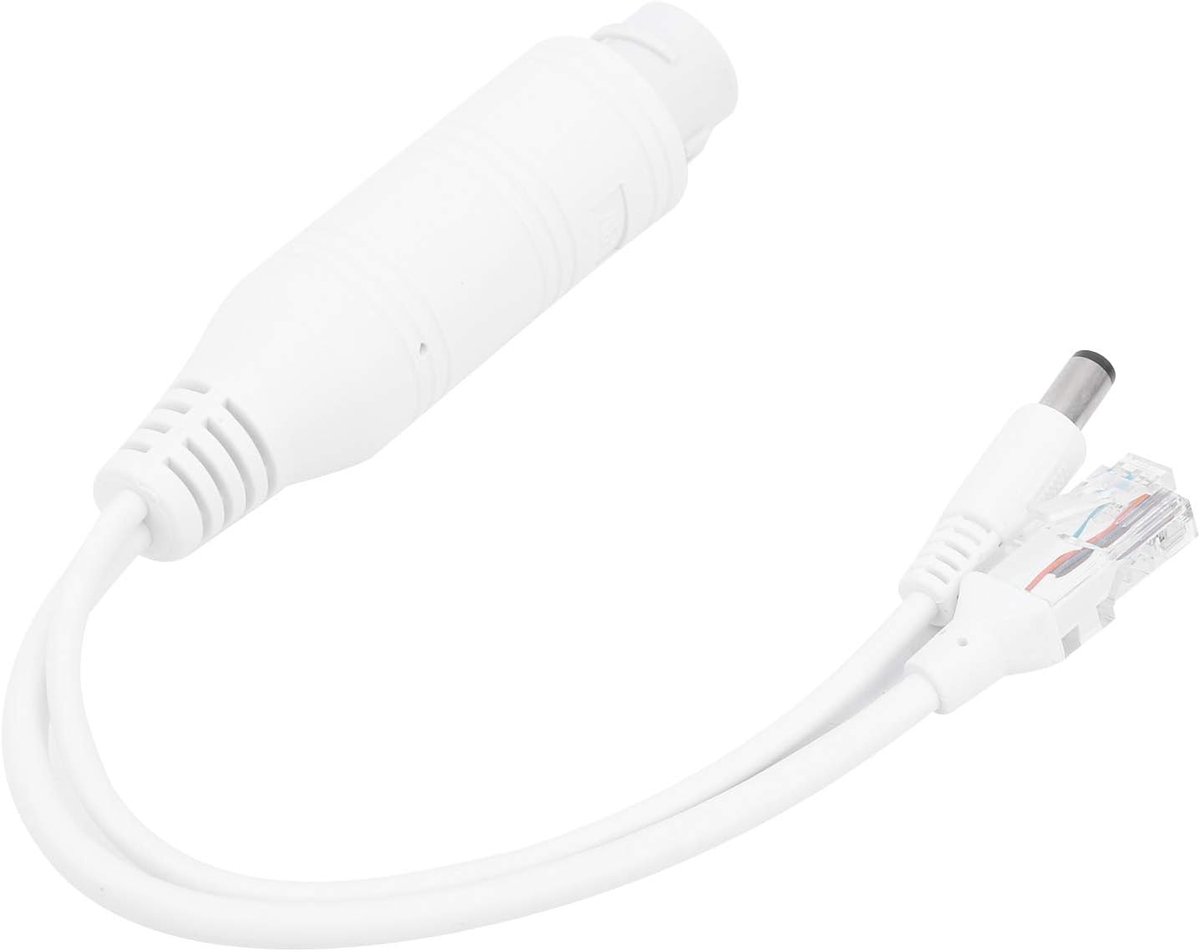 POE Splitter Adapter - Stroom Injector - Buiten Camera - Waterdicht Ontwerp - 48V naar 12V - Zwart