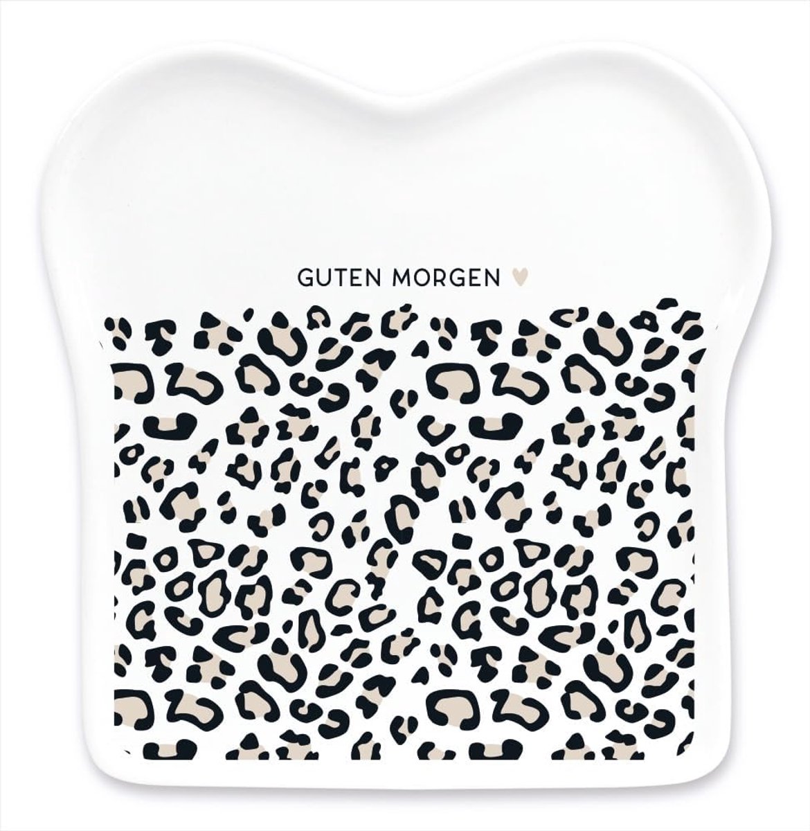Toastbord met spreuk - Ontbijtbord - Broodbeleg presenteren - Vaatwasmachinebestendig - 16 x 15 cm - Wit