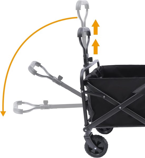 Opvouwbare bolderkar - Transportwagen offroad - Zware spullen vervoeren - 360 graden wielen - Tot 80 kg - Zwart van Opvouwbare Bolderkar — afbeelding 3
