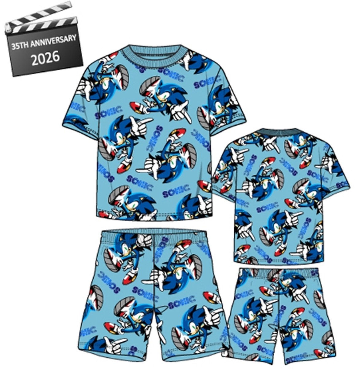 Sonic The Hedgehog Pyjama Blue Katoen Maat 116