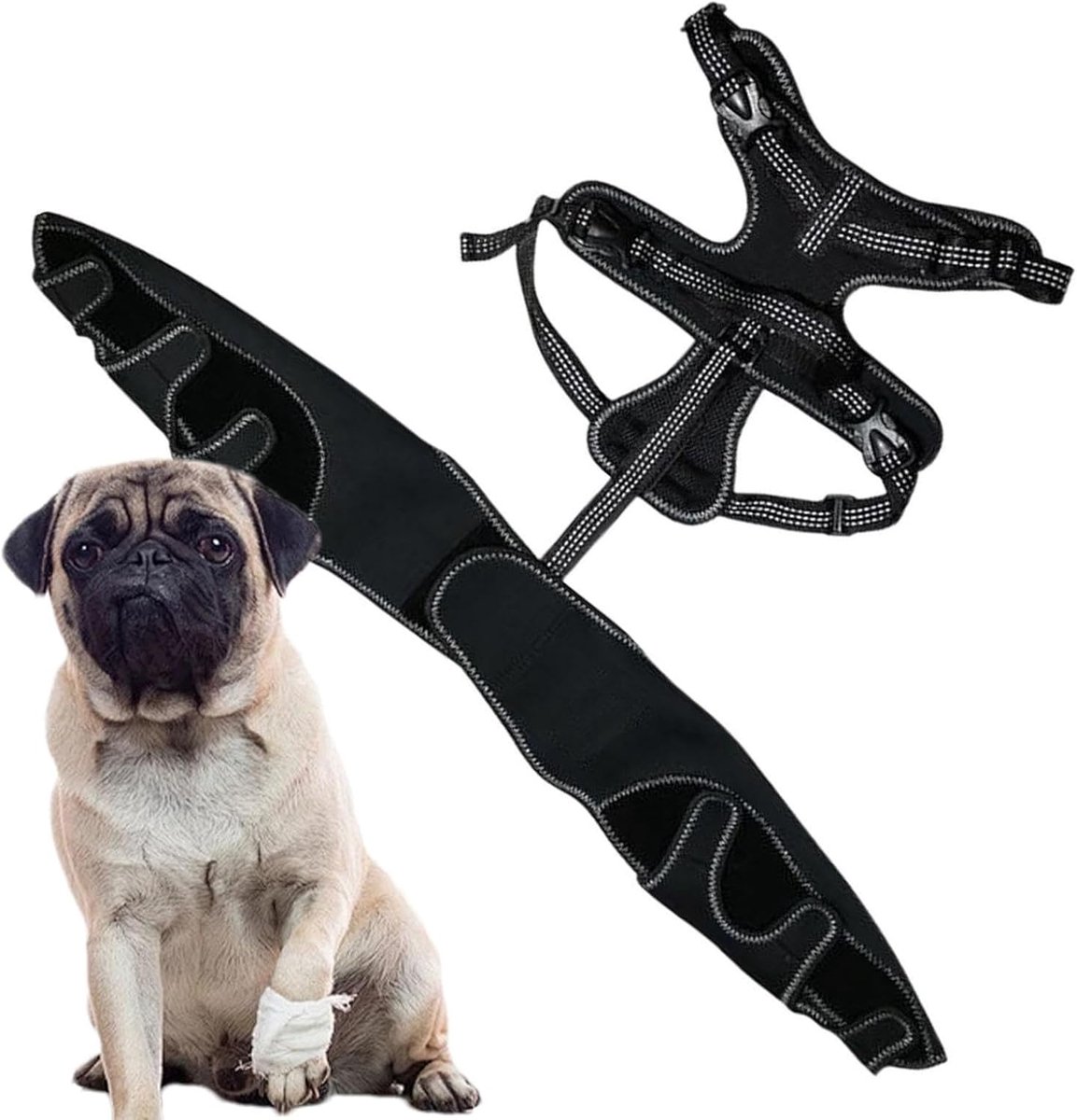 Honden Heupbrace - Orthopedische Steun - Gewricht Mobiliteit - Lichtgewicht Ontwerp - 410 gram - Zwart