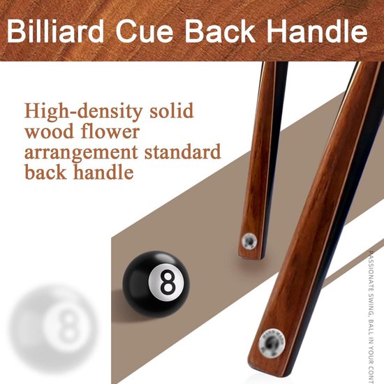 Biljartkeu Set - Poolkeu Keu - Snooker Pool Spel - 3 Delige Constructie - 10MM Tip - Zwart — afbeelding 3