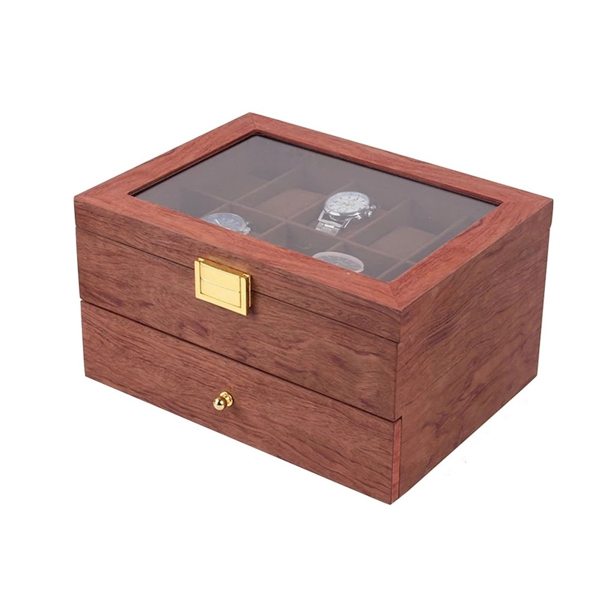 ByRoos Watchwinder - Horloge doos - Horloge box - 20 horloges - Hout - Glas - Bruin