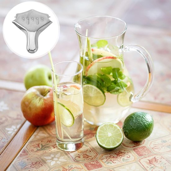 Citrus Pers - Citroen Knijper - Sap Extraheren - Roestvrij Staal - 10x7 cm - Zilverkleurig — afbeelding 3
