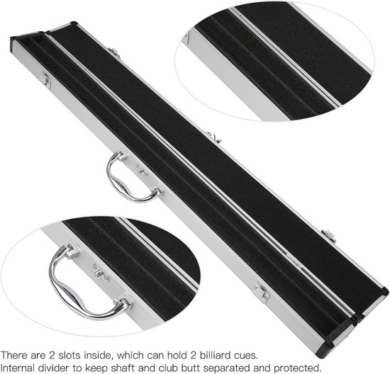 Keu Tas - Billiard Koffer - Keu Bescherming - Aluminium Frame - 81 x 7.5 cm - Zwart — afbeelding 2