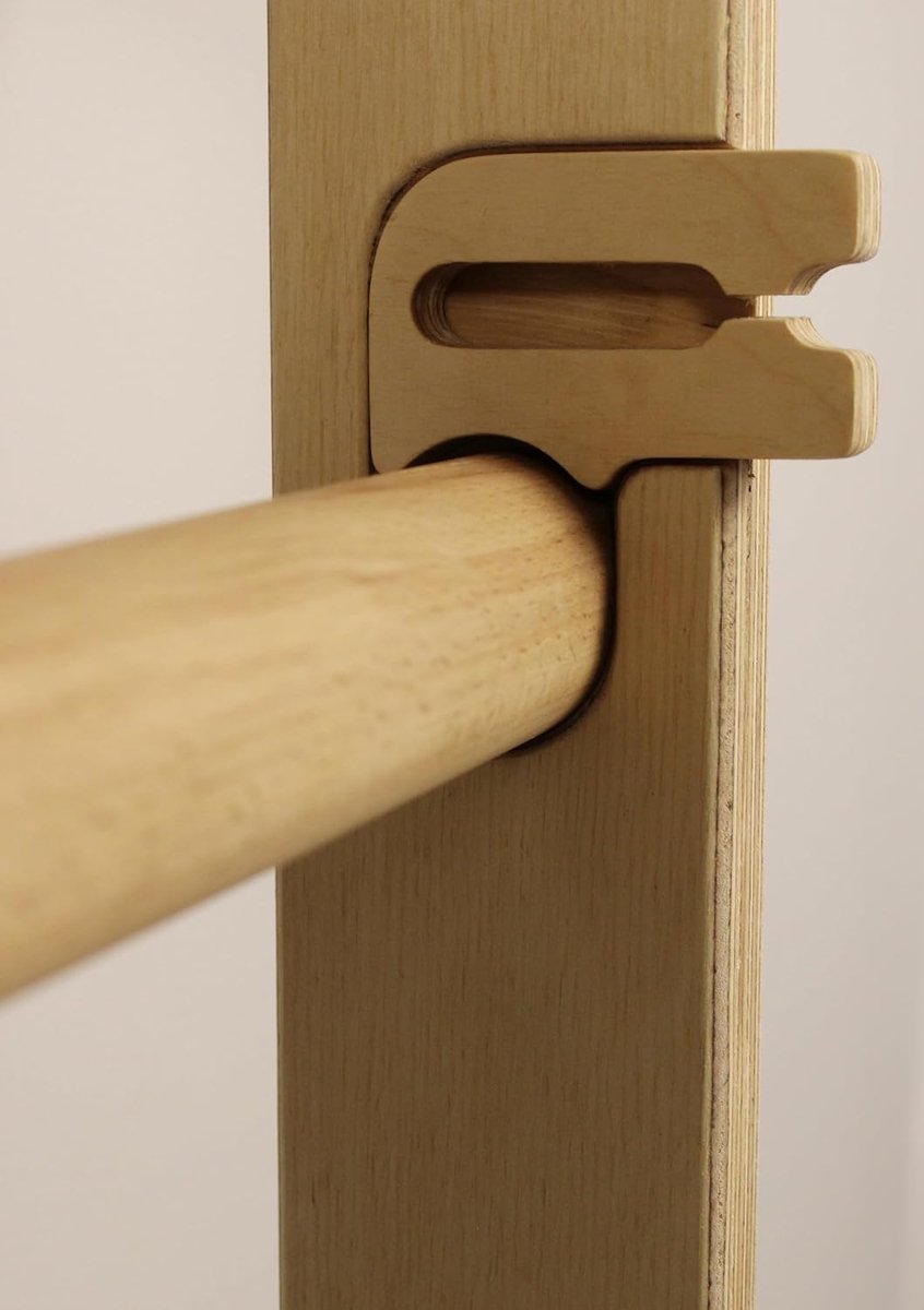 Houten optrekstang - Deur stang - Kracht training - 5 hoogtestanden - Tot 117 cm - Bruin