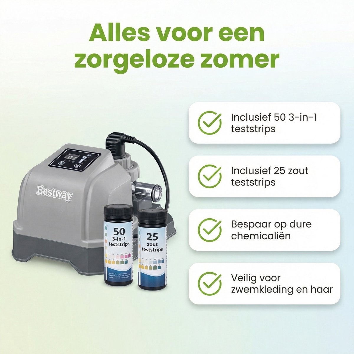 Bestway zoutwatersysteem - tot 8.327 liter - Zwembadfilterpomp - Zoutwatersysteem - Zwembadzout - Chloorverbruik - Zwembadonderhoud – foto 5