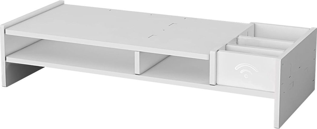 Monitor Verhoger - Bureau Organizer - Werkplek Inrichten - Drie Lagen - 49x20.4x10cm - Wit