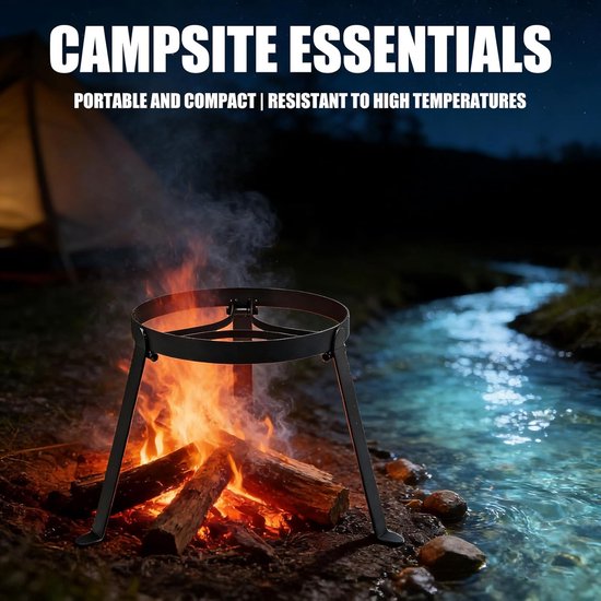 Kampeer Statief - Outdoor Kookstandaard - Koken Buiten - Hittebestendig Staal - 25x25 cm — afbeelding 5