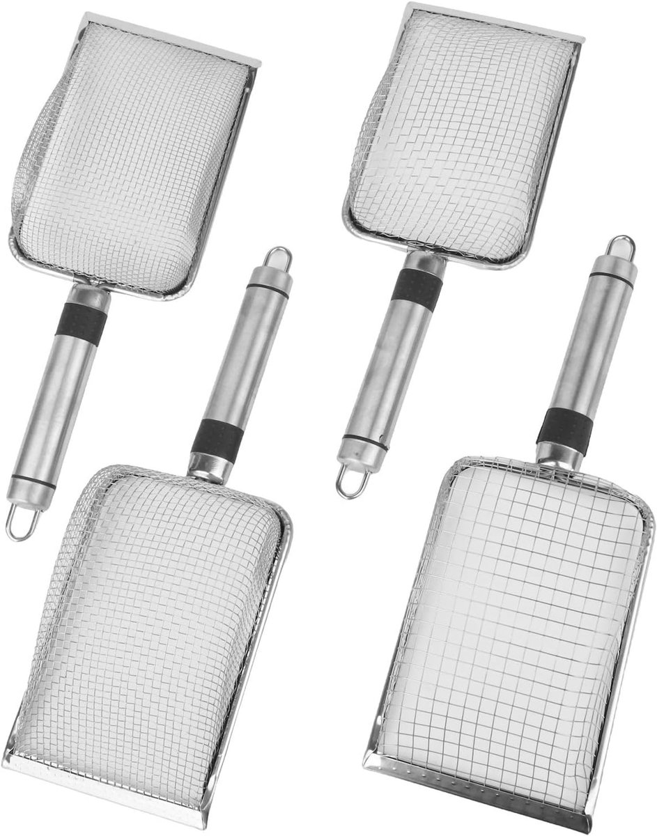 Tuinzeef Set - Bodemzeef Compostzeef - Bodem Voorbereiden - 4 Gaasmaten - 28.5 x 10 cm - Wit
