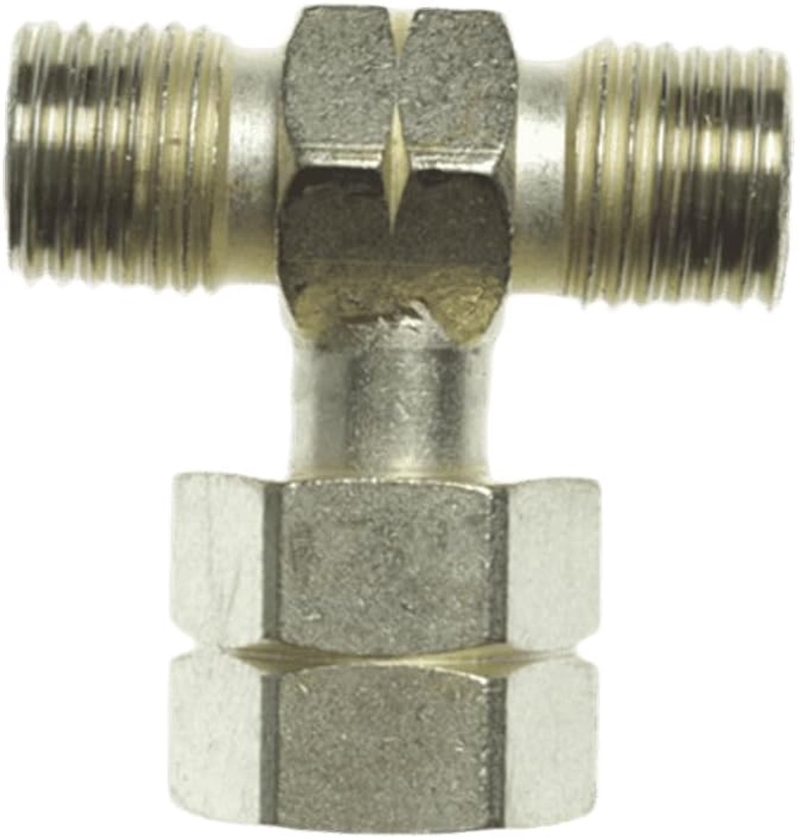 T-stuk Gasfitting - Verbindingsstuk Slang - Gas Aansluiten - Twee Uitgangen - 3/4 Inch - Grijs