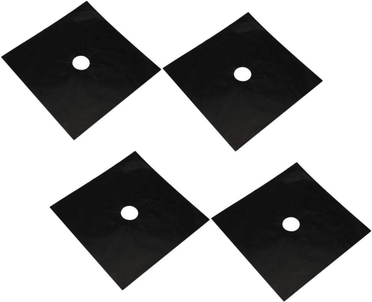 Fornuis Beschermers - Kookplaat Matten - Keuken Schoonhouden - Eenvoudig Te Reinigen - 27x27x0.3cm - Zwart