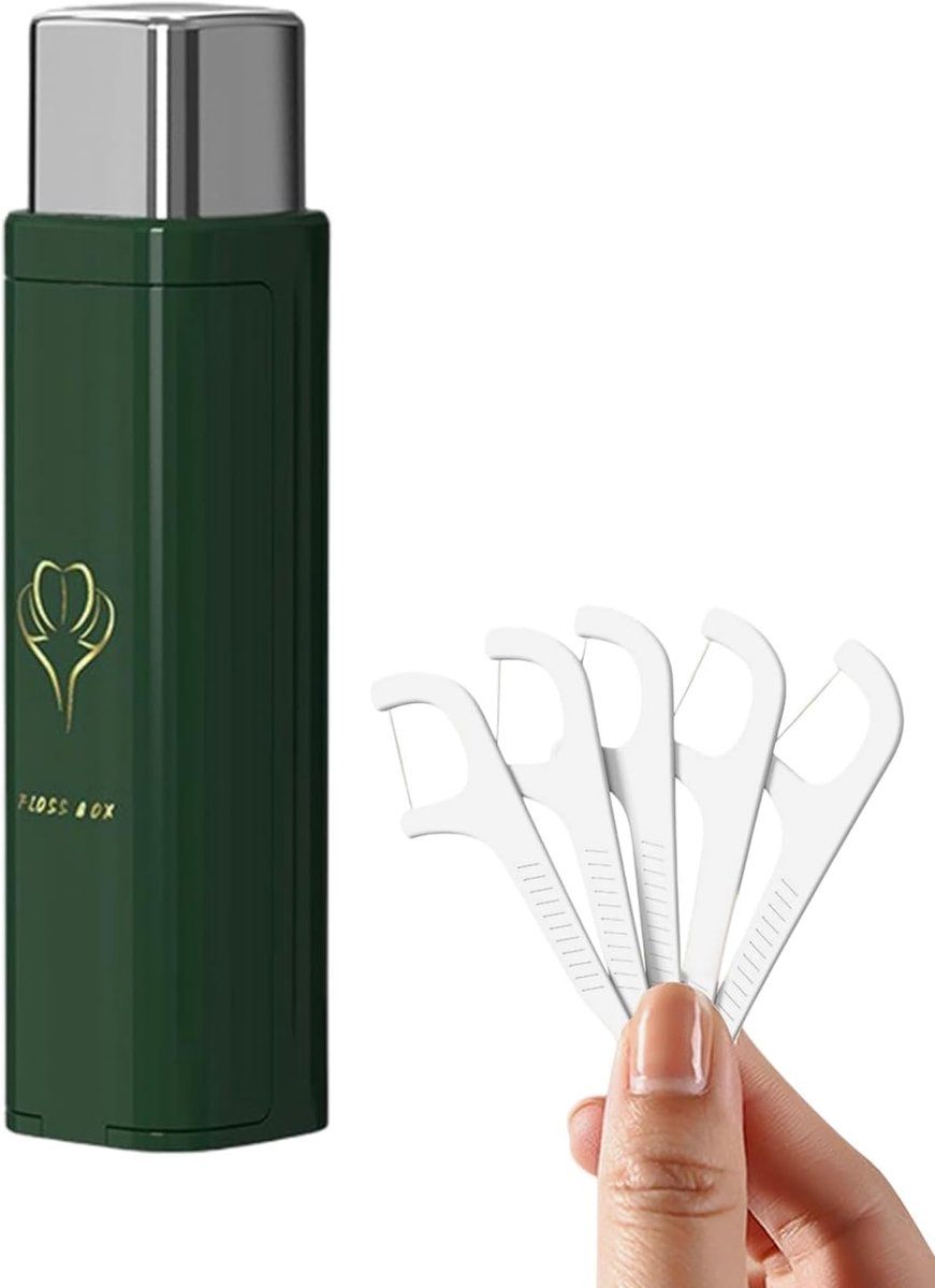 Draagbare Flosdispenser - Automatische Opslag - Hygiënische Mondzorg - Oplaadbare Houder - 10.4 x 2.6 cm