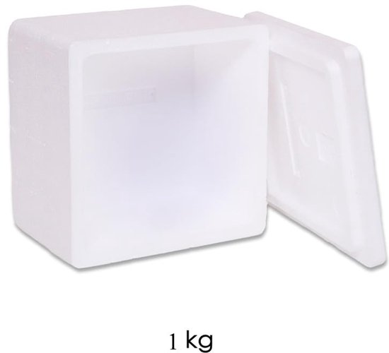 Thermobox met Deksel - Piepschuim Box - Voedsel Transport - Lichtgewicht Isolatie - 19.6x19.6x12.5 cm - Wit — afbeelding 3