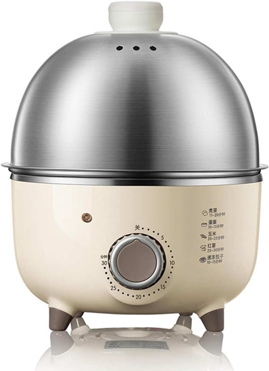 Eierkoker Keukenapparaat Ontbijt Maken Roestvrij Staal Compact Design Beige