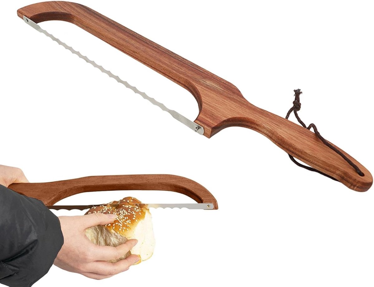 Broodsnijder - Zuurdeeg Snijder - Zelf Brood Maken - Natuurlijk Hout - 43x8x2 cm