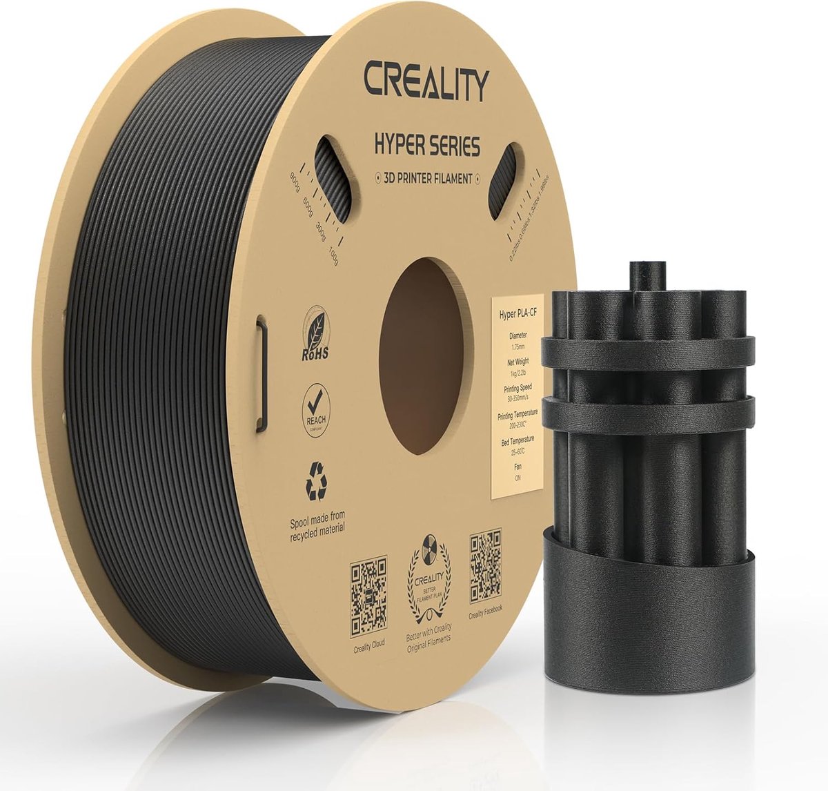Koolstofvezel Filament - PLA Materiaal - 3D Printen - Hoge Snelheid Printen - 175 mm Diameter - Zwart