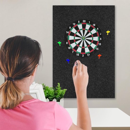 Dartbord Muurbeschermer - Vilt Backer - Muren Beschermen - Schokabsorberend Vilt - 60x90CM - Zwart — afbeelding 4