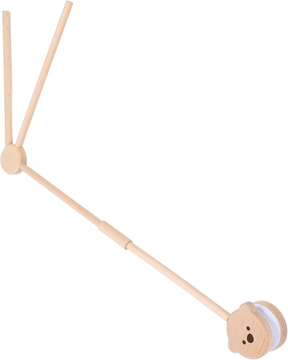 Baby Mobiel Arm - Houten Ophanging - Babykamer Decoratie - 360 Graden Rotatie - 83.5 x 37.3 cm - Natuurlijk Hout