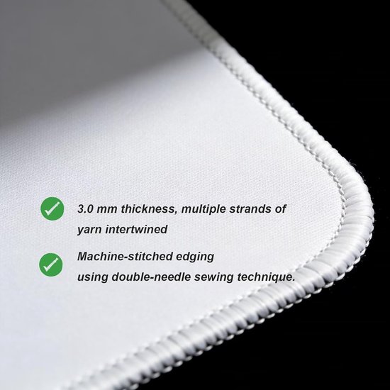 Gamer muismat - Bureau mat - Precisie gaming - Gestructureerd oppervlak - 300x250x3mm - Zwart — afbeelding 3