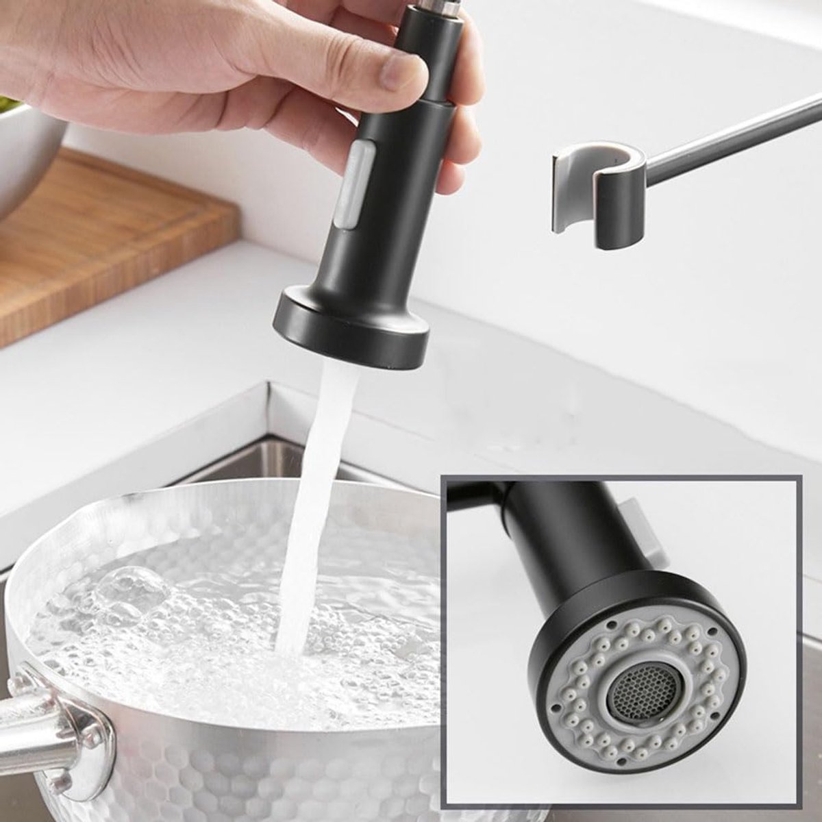 Keukenkraan Uittrekbaar - Keukenmengkraan Mixer - Snel Schoonmaken - 2 Sproeistanden - 44c