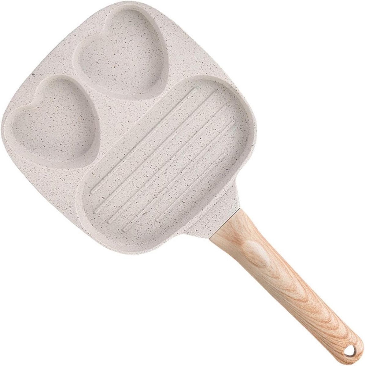 Eierpan met roosters - Compacte keukenpan - Ontbijt bakken - Antiaanbaklaag - 39.5 x 22 x 5 cm
