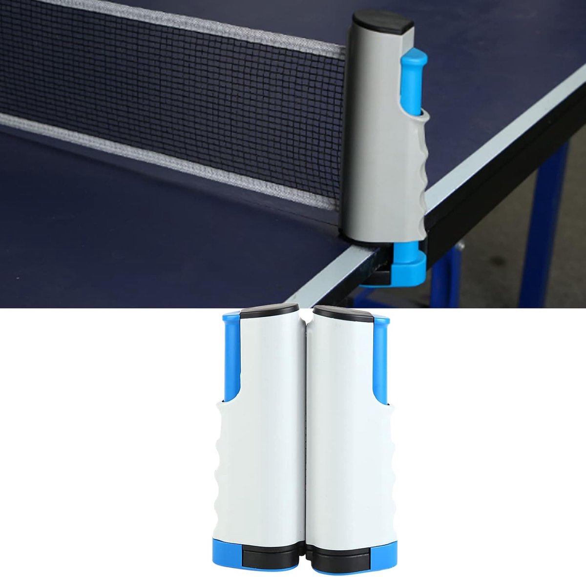 Draagbaar Pingpongnet - Tafeltennisnet - Sport en Spel - Intrekbaar en Verstelbaar - Tot 170 cm Breed - Grijsblauw