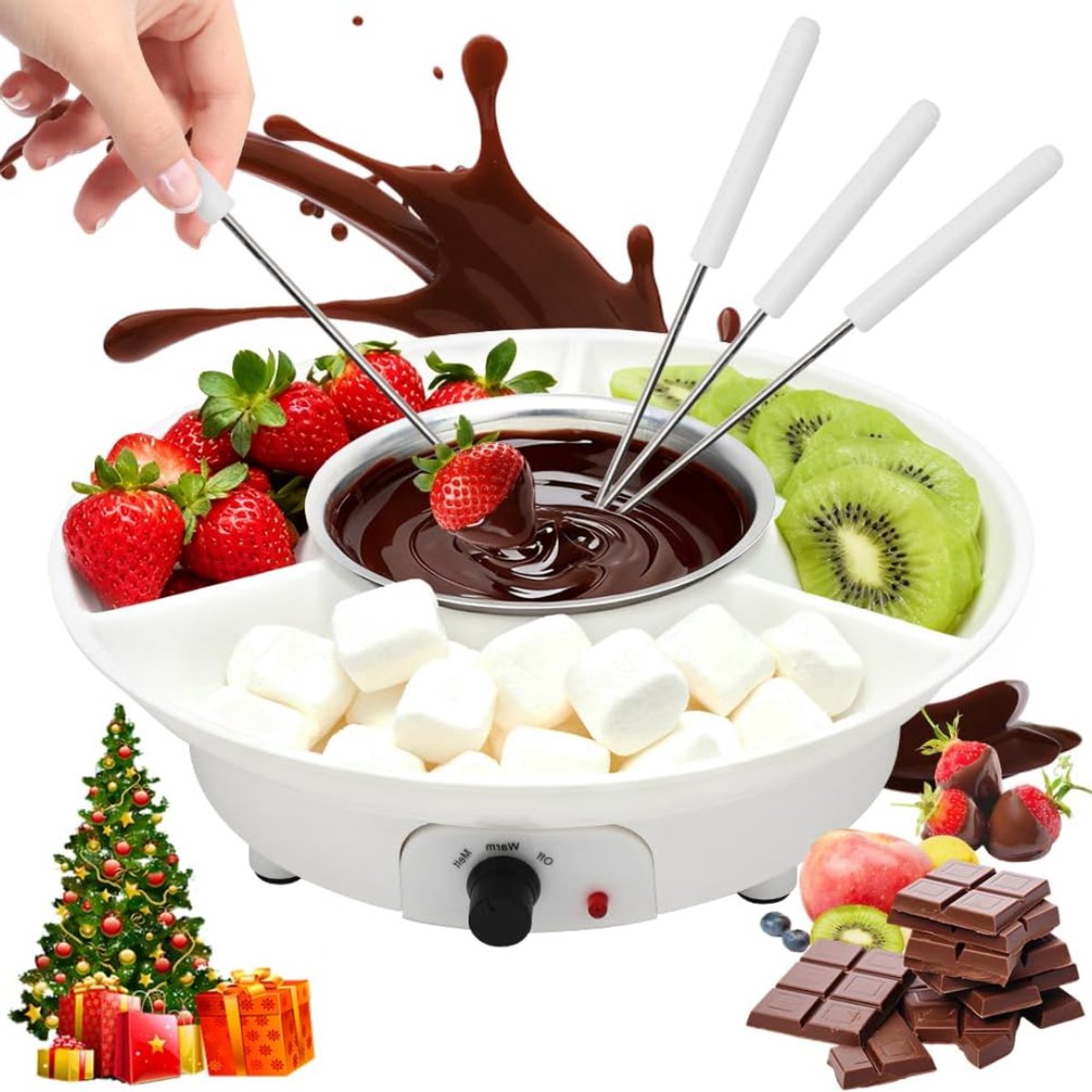 RWB® Kaasfondue Set - Fondue Set - Kaasfondue - Wit - 28 x 28 x 10 cm