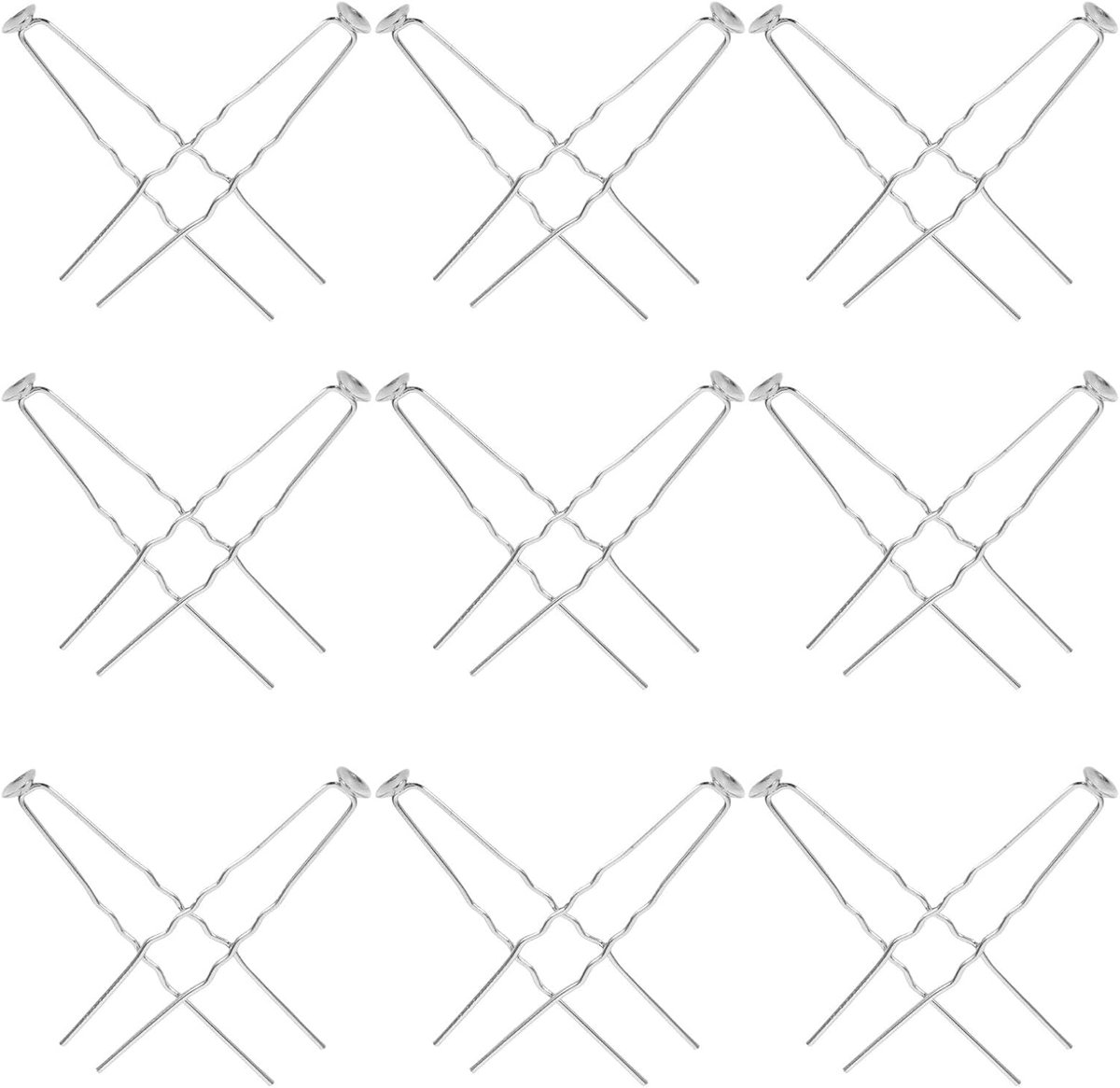 Haarspelden U-vorm - Bruidshaaraccessoires - Kapsels Maken - Golvend Ontwerp - 61 cm - Zilver
