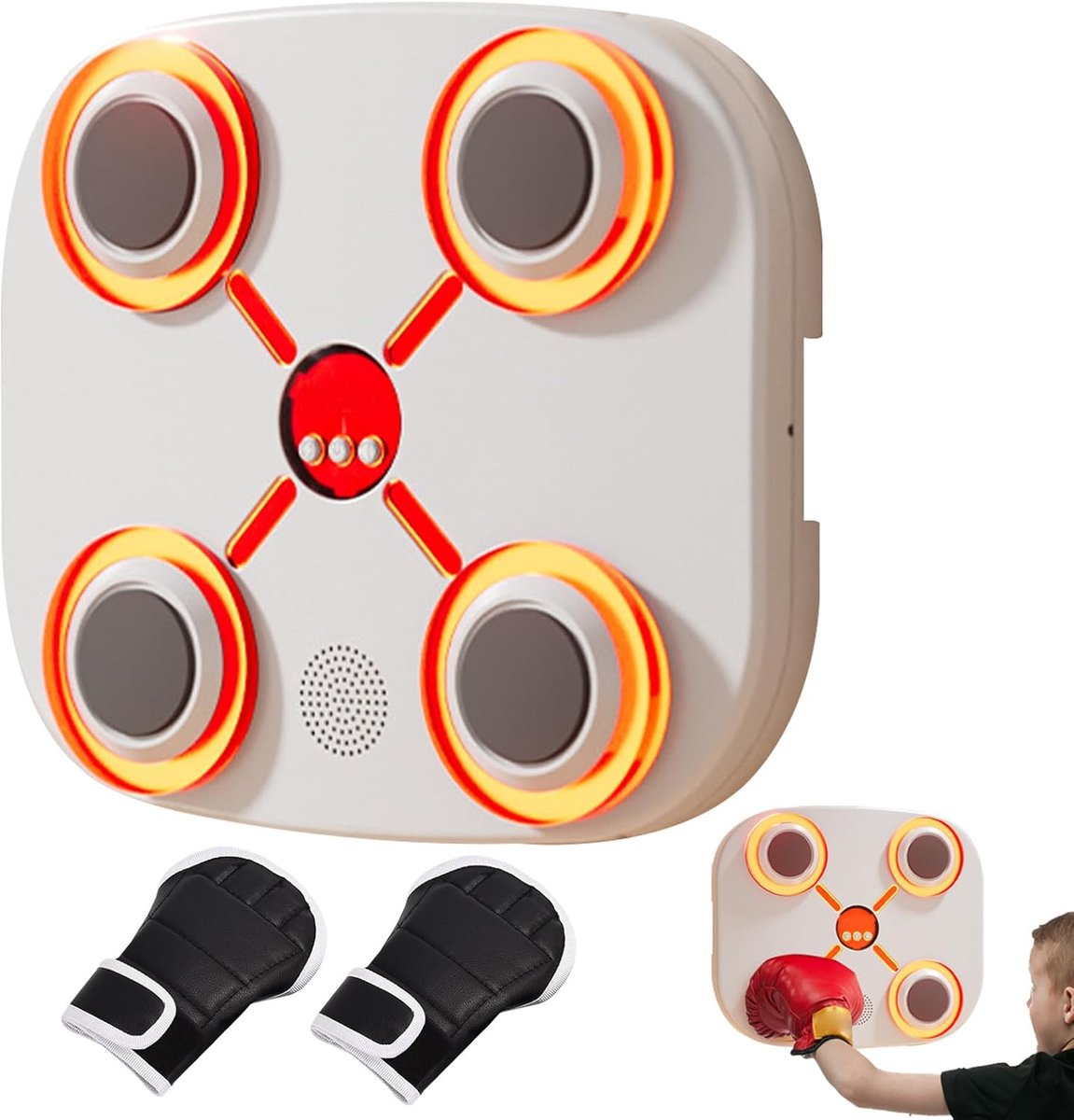 Elektronisch Boksdoel - Muziek Boxmachine - Thuis Training - Interactieve Muziek Functie - 35x30x5 cm - Zwart