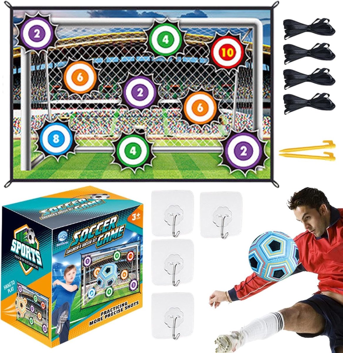 Voetbal Trainingsmat - Kinderspel Set - Binnen en Buiten - Realistisch Voetbalspel - 166 x 166 mm