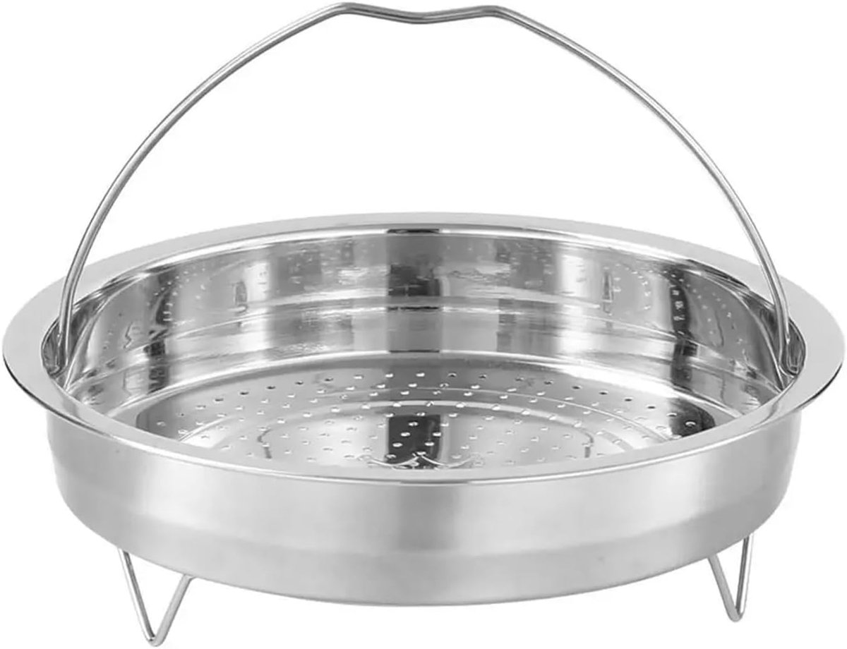 Stoompan Roestvrij Staal Stoominzetstuk Keuken Gezond Koken Gelijkmatige Warmte 24 cm Diameter Zilver