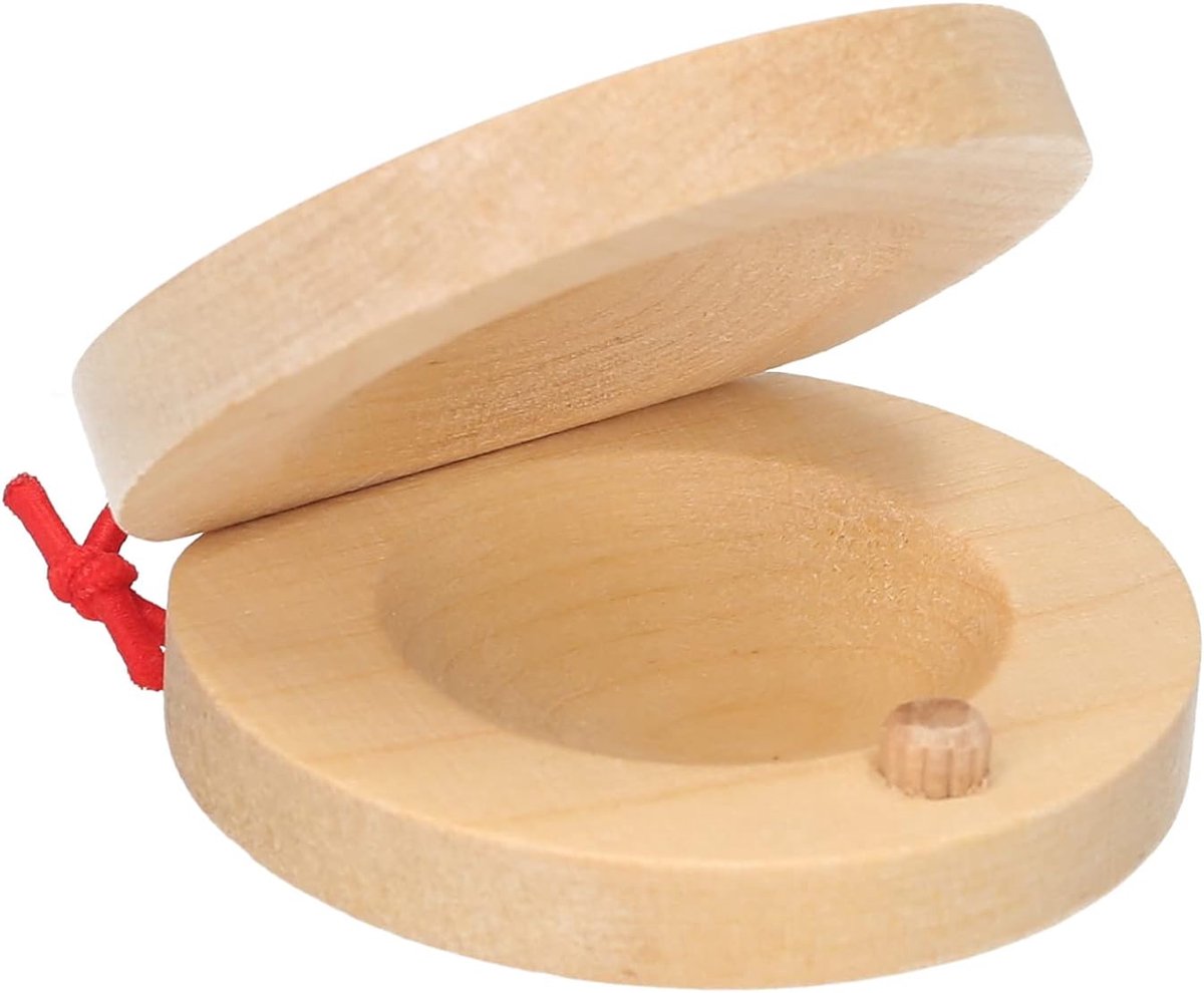 Houten Castagnetten Paar - Vingerkleppen Muziekinstrument - Muziek Maken - Glad Zonder Bramen - Lichtgewicht Ontwerp - Natuurlijk Hout