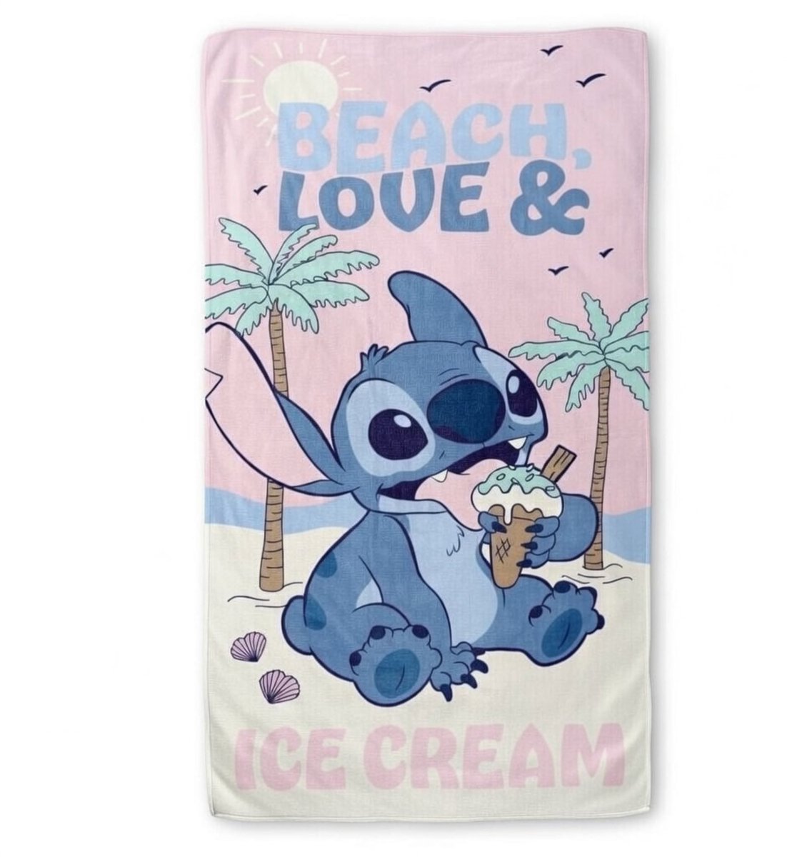 Disney Stitch Strandlaken Ice Cream – 70 x 140 cm – 100% Polyester – Sneldrogend – Kinderstrandlaken