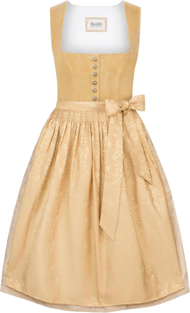 Dirndl Jurk - Traditionele Klederdracht - Oktoberfest Feest - Luxe Fluweel Jacquard - Zwart